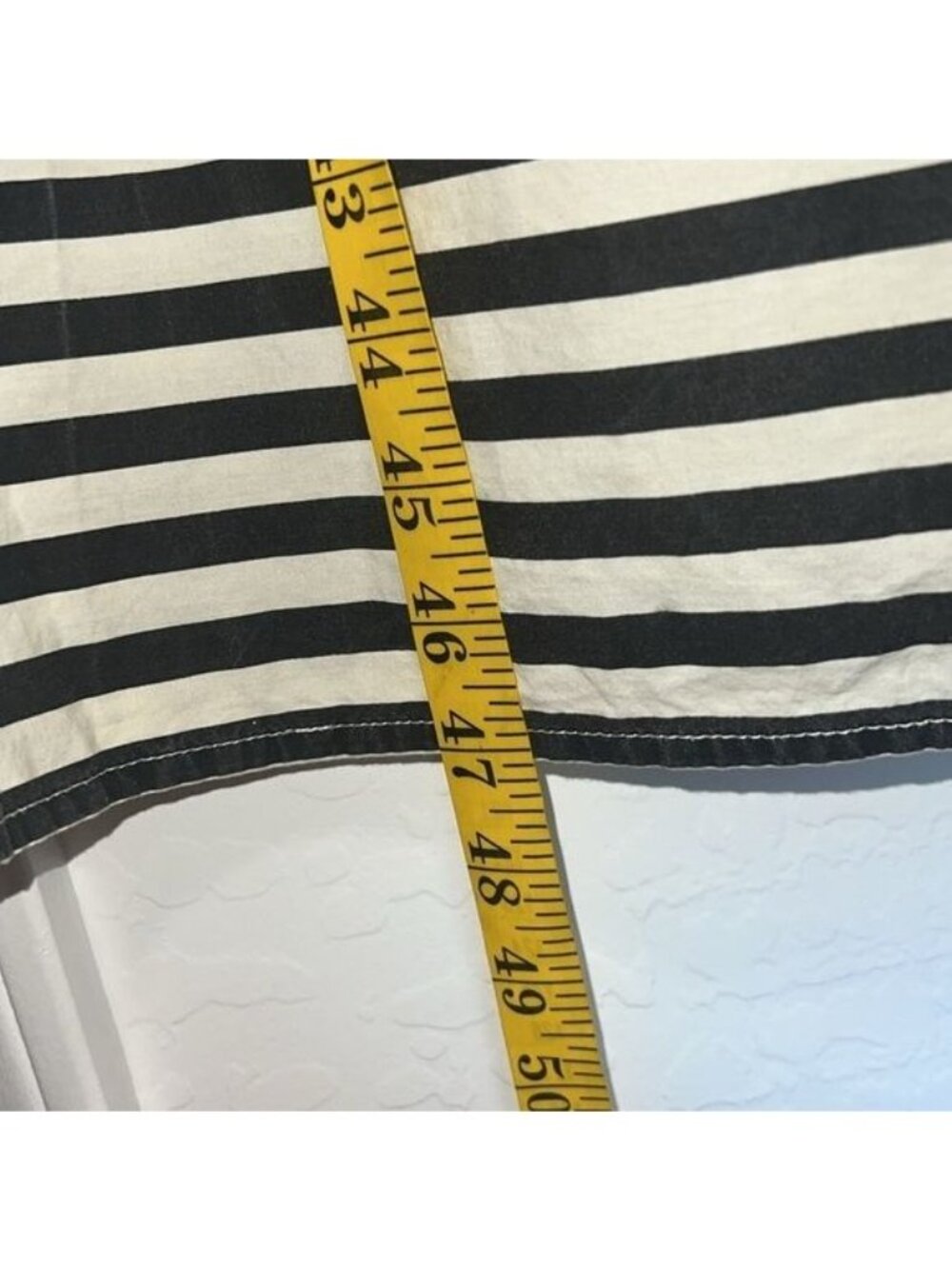 Zoe & Claire Midi Dress Womens M Black Cream Floral Striped Tie Waist - Picture 7 of 14